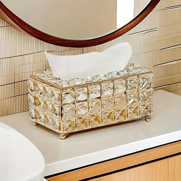 Elegant Crystal-Like Acrylic Tissue Box Cover