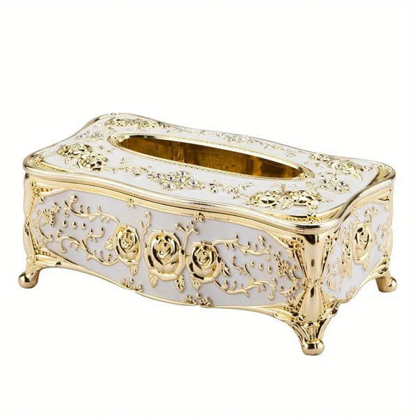 European-Style Floral Tissue Box Holder