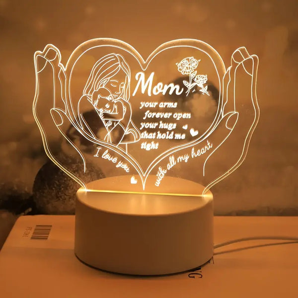 3D Hand-Carved Mother'S Love Night Ligh